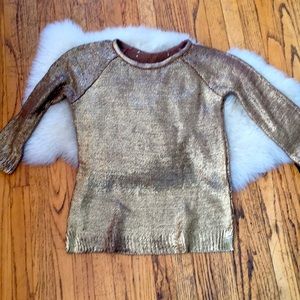 Gorgeous Waxed Gold 3/4 Sleeve Sample Sweater